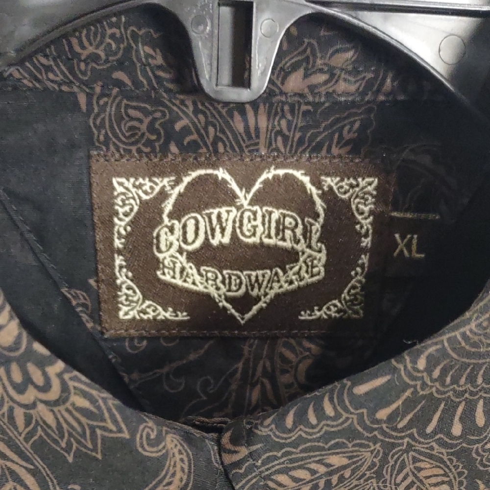 COWGIRL HARDWARE,Black and Brown Western Shirt, Size XL - Picture 4 of 17